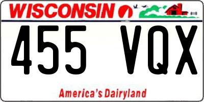 WI license plate 455VQX