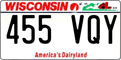 WI license plate 455VQY