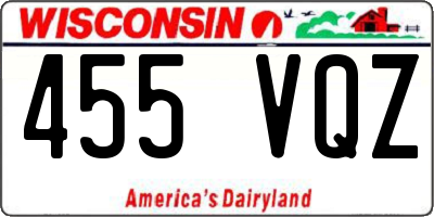 WI license plate 455VQZ