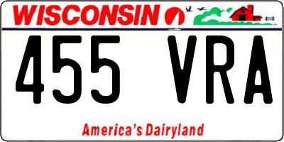 WI license plate 455VRA