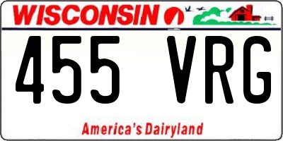 WI license plate 455VRG