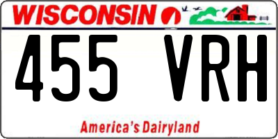 WI license plate 455VRH