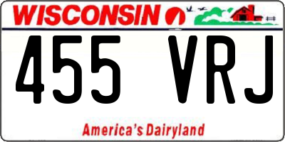 WI license plate 455VRJ