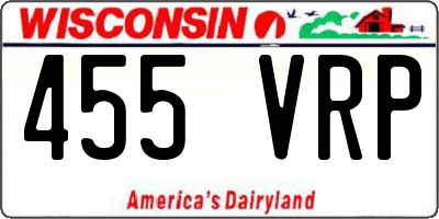 WI license plate 455VRP