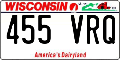 WI license plate 455VRQ