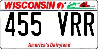 WI license plate 455VRR