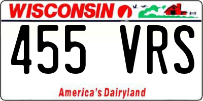 WI license plate 455VRS