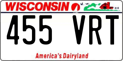 WI license plate 455VRT