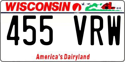 WI license plate 455VRW