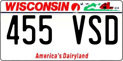 WI license plate 455VSD