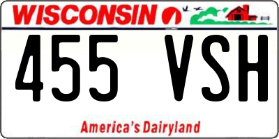 WI license plate 455VSH