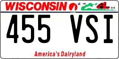 WI license plate 455VSI