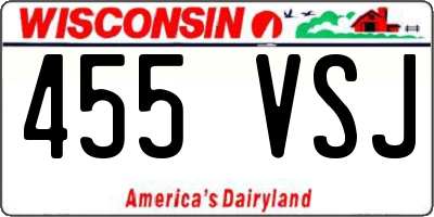 WI license plate 455VSJ