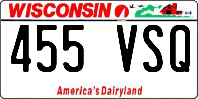 WI license plate 455VSQ