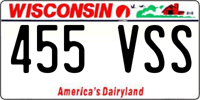 WI license plate 455VSS