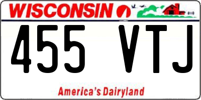 WI license plate 455VTJ