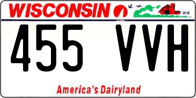 WI license plate 455VVH