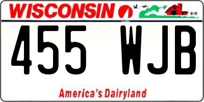 WI license plate 455WJB