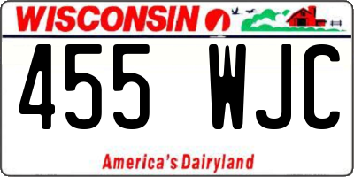 WI license plate 455WJC