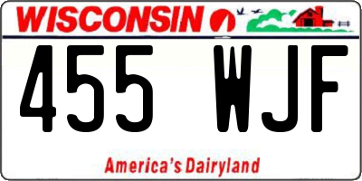WI license plate 455WJF