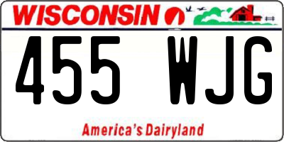WI license plate 455WJG