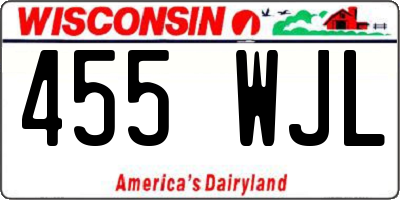 WI license plate 455WJL