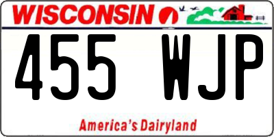WI license plate 455WJP
