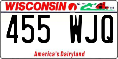 WI license plate 455WJQ
