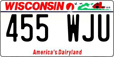 WI license plate 455WJU