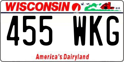 WI license plate 455WKG
