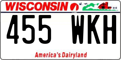 WI license plate 455WKH