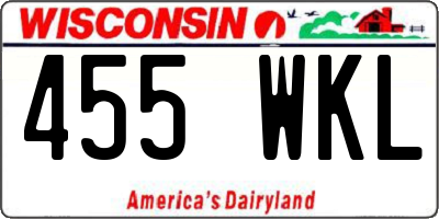 WI license plate 455WKL
