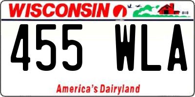WI license plate 455WLA