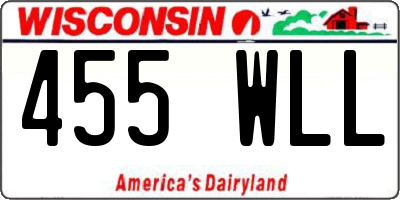 WI license plate 455WLL