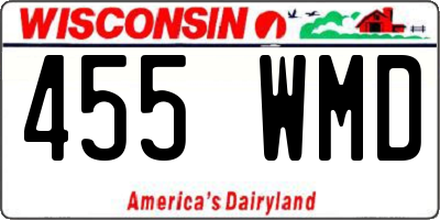 WI license plate 455WMD
