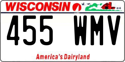 WI license plate 455WMV