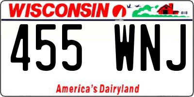 WI license plate 455WNJ