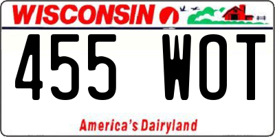 WI license plate 455WOT