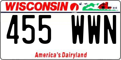 WI license plate 455WWN