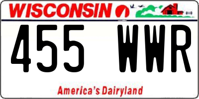 WI license plate 455WWR