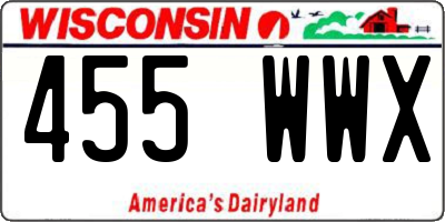 WI license plate 455WWX