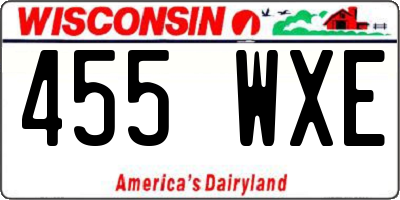 WI license plate 455WXE