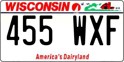 WI license plate 455WXF