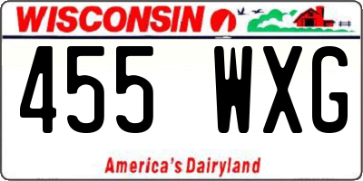 WI license plate 455WXG