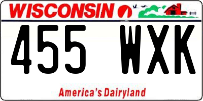 WI license plate 455WXK
