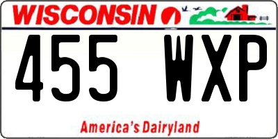 WI license plate 455WXP