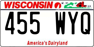 WI license plate 455WYQ