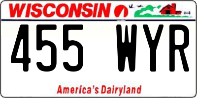 WI license plate 455WYR