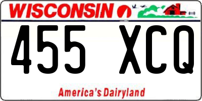 WI license plate 455XCQ