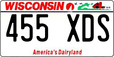 WI license plate 455XDS